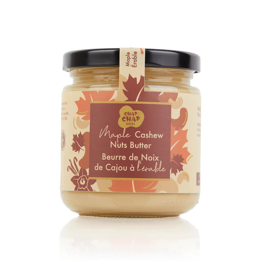 Chap Chap Snacks product photography of Maple Cashew Nut Butter