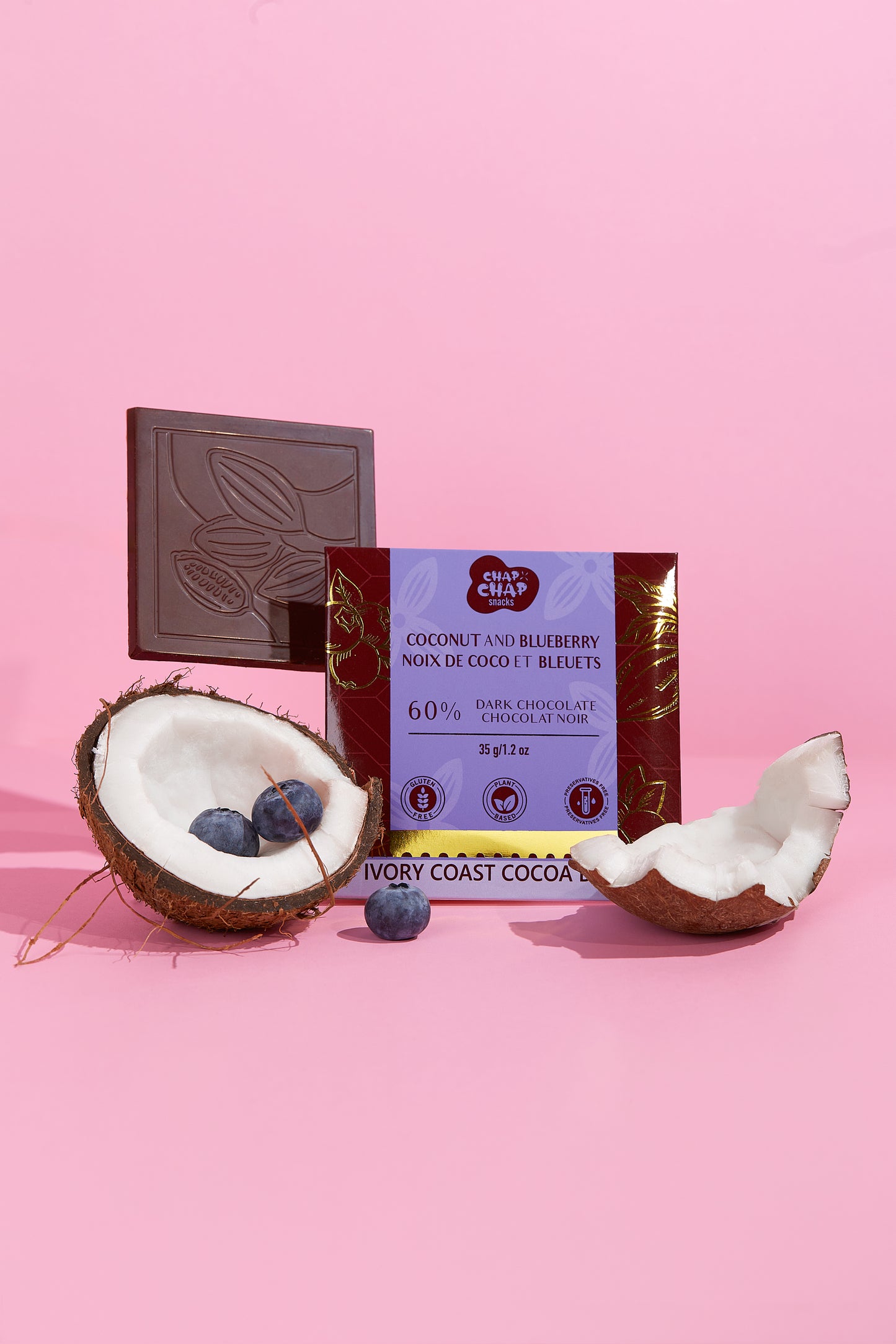 Coconut Blueberry Dark Chocolate