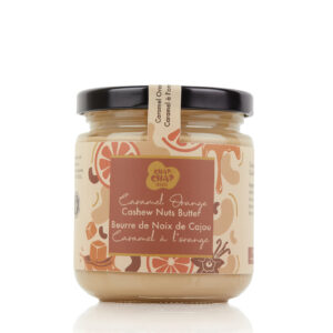 Chap Chap Snacks product photography of Caramel Orange Cashew Nut Butter