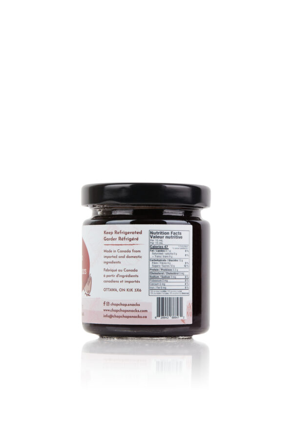 Chap Chap Snacks product photography of hibiscus flower jam