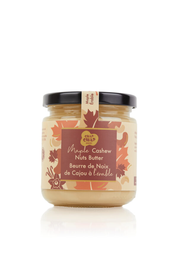 Chap Chap Snacks product photography of Maple Cashew Nut Butter