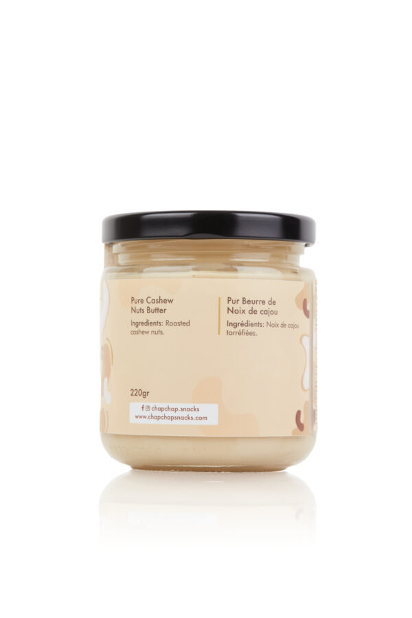 Chap Chap Snacks product photography of Pure Cashew Nut Butter