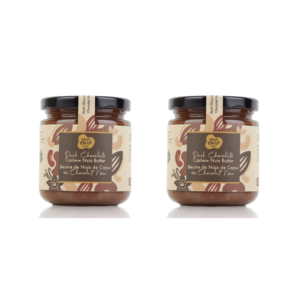 Chap Chap Snacks product photography of 2 jars of Dark Chocolate Cashew Nut Butter
